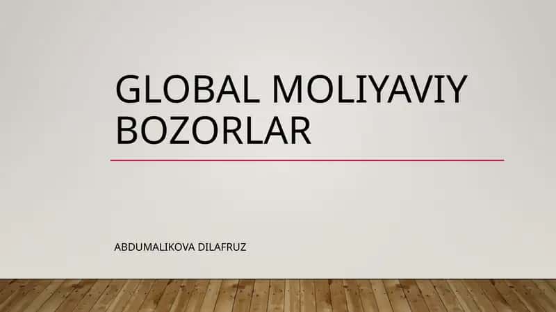 Moliyaviy bozorlar 1
