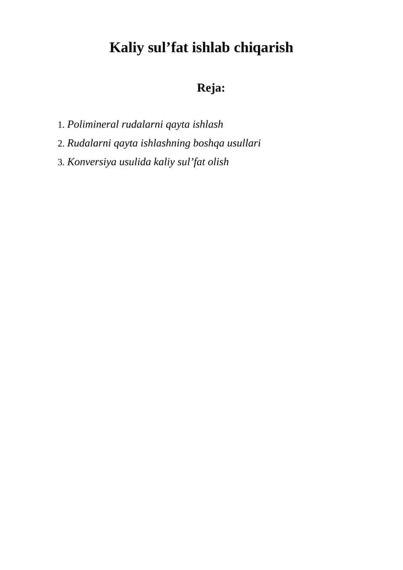 Kaliy sul’fat olish usullari 1