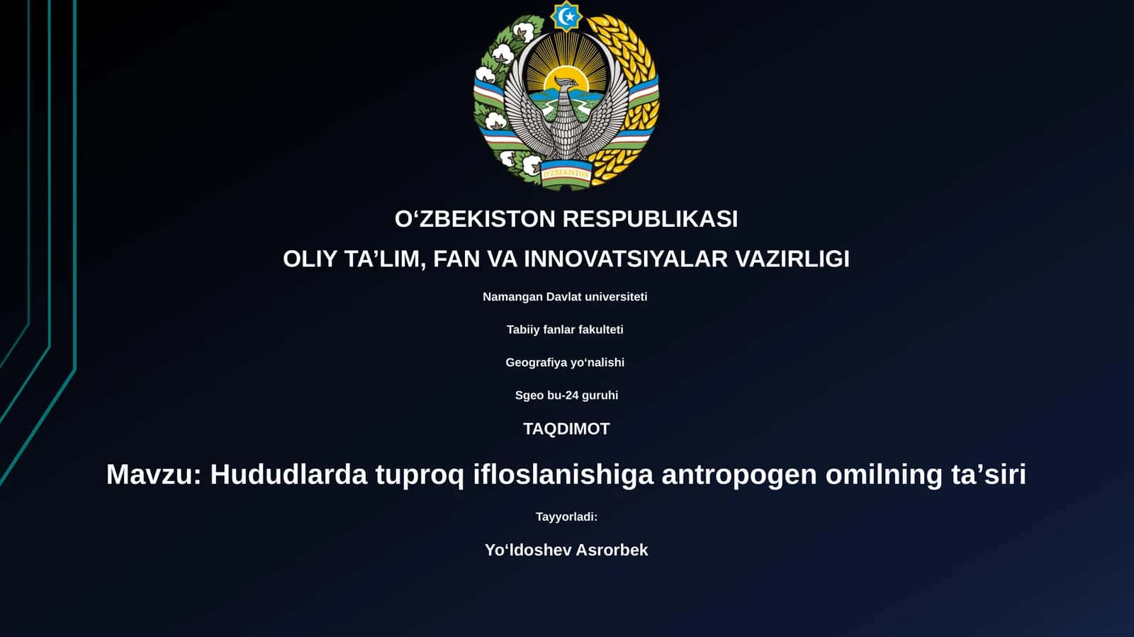 Hududlarda tuproq ifloslanishiga antropogen omilning ta'siri 1