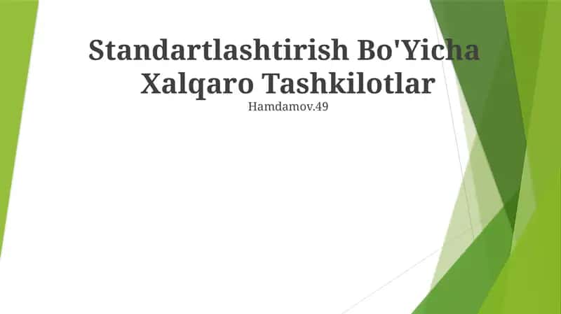 ISO (Xalqaro standartlashtirish tashkiloti) 1