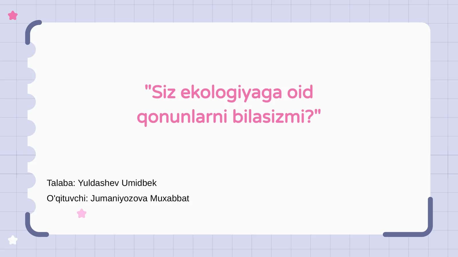 Ekologik qonunlar va muhofazasi 1