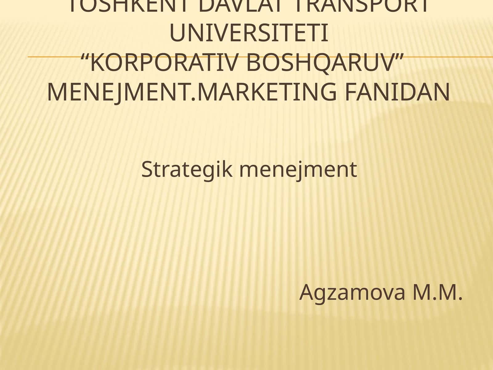 Strategik menejment 1