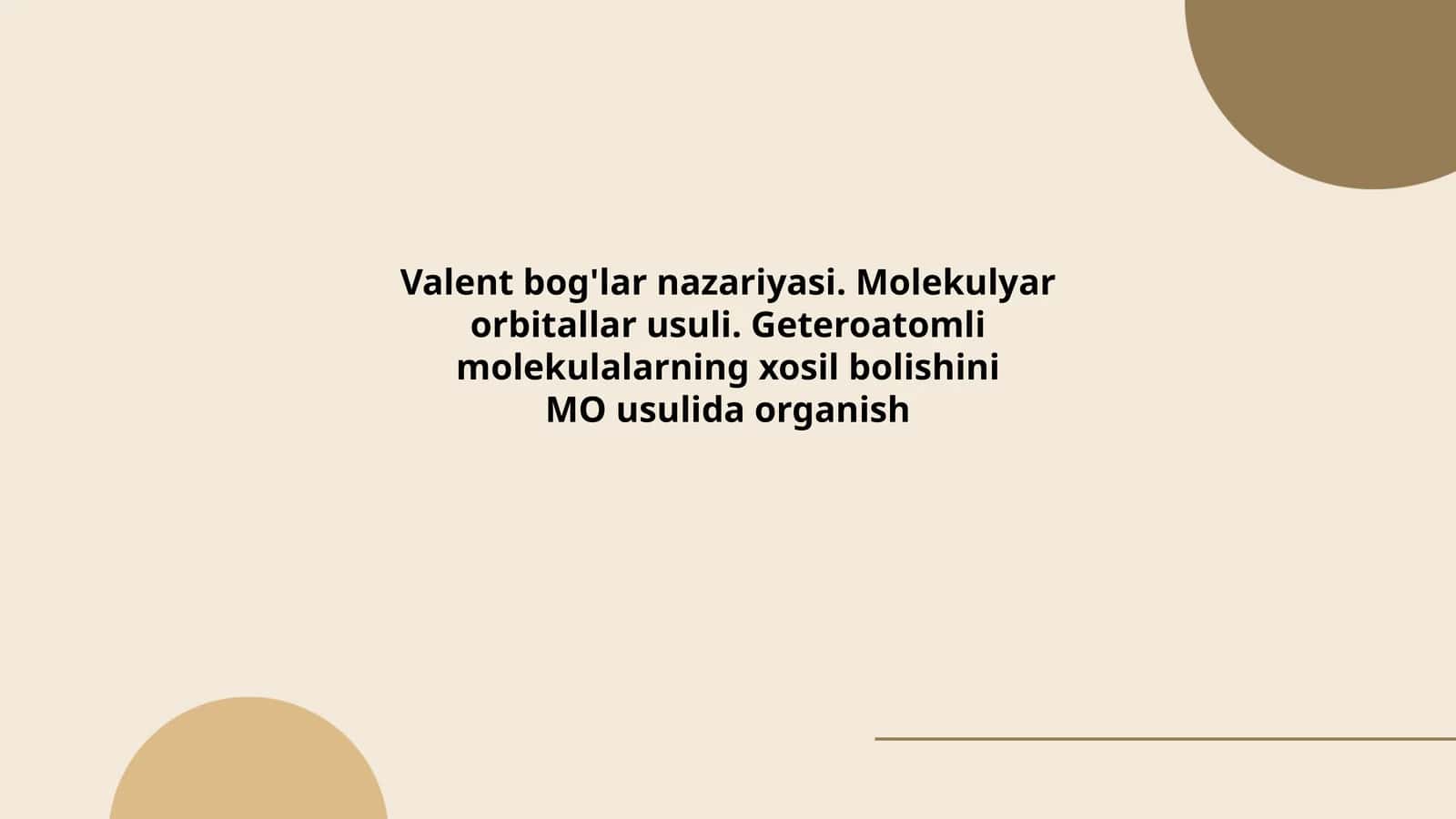 Valent bog'lar nazariyasi 1