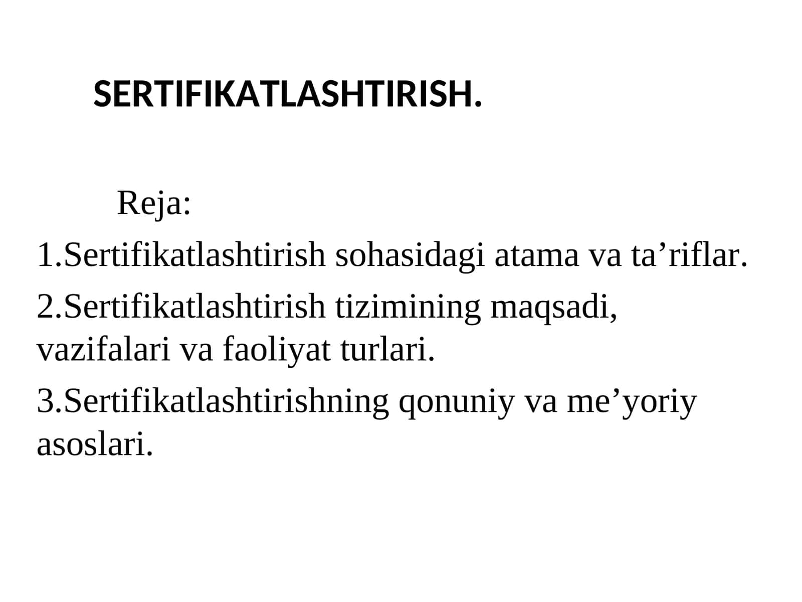 Sertifikatlash tushunchasi 1
