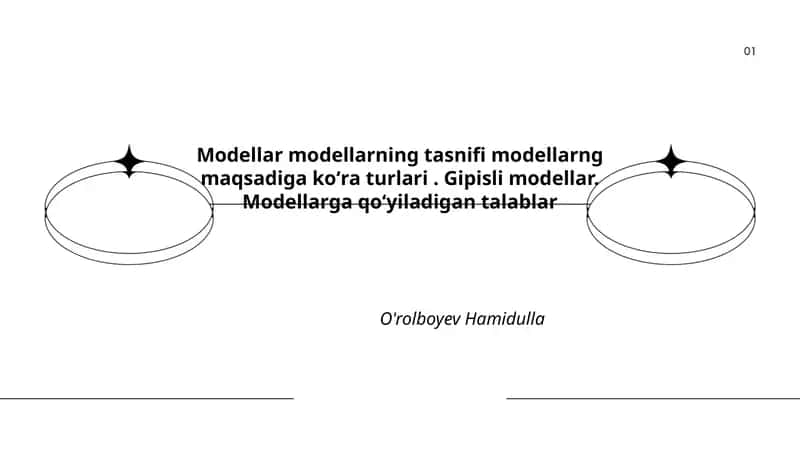 Modellar modellarning tasnifi 1