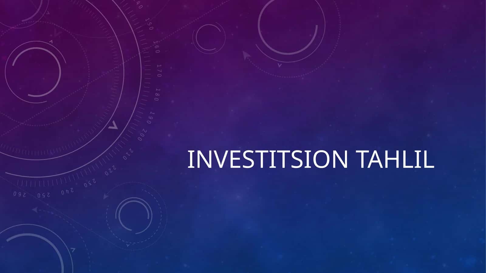Investitsion tahlil 1