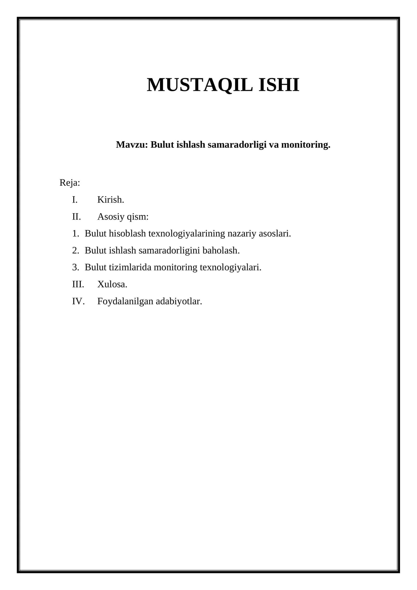 Bulut ishlash samaradorligi va monitoring 1