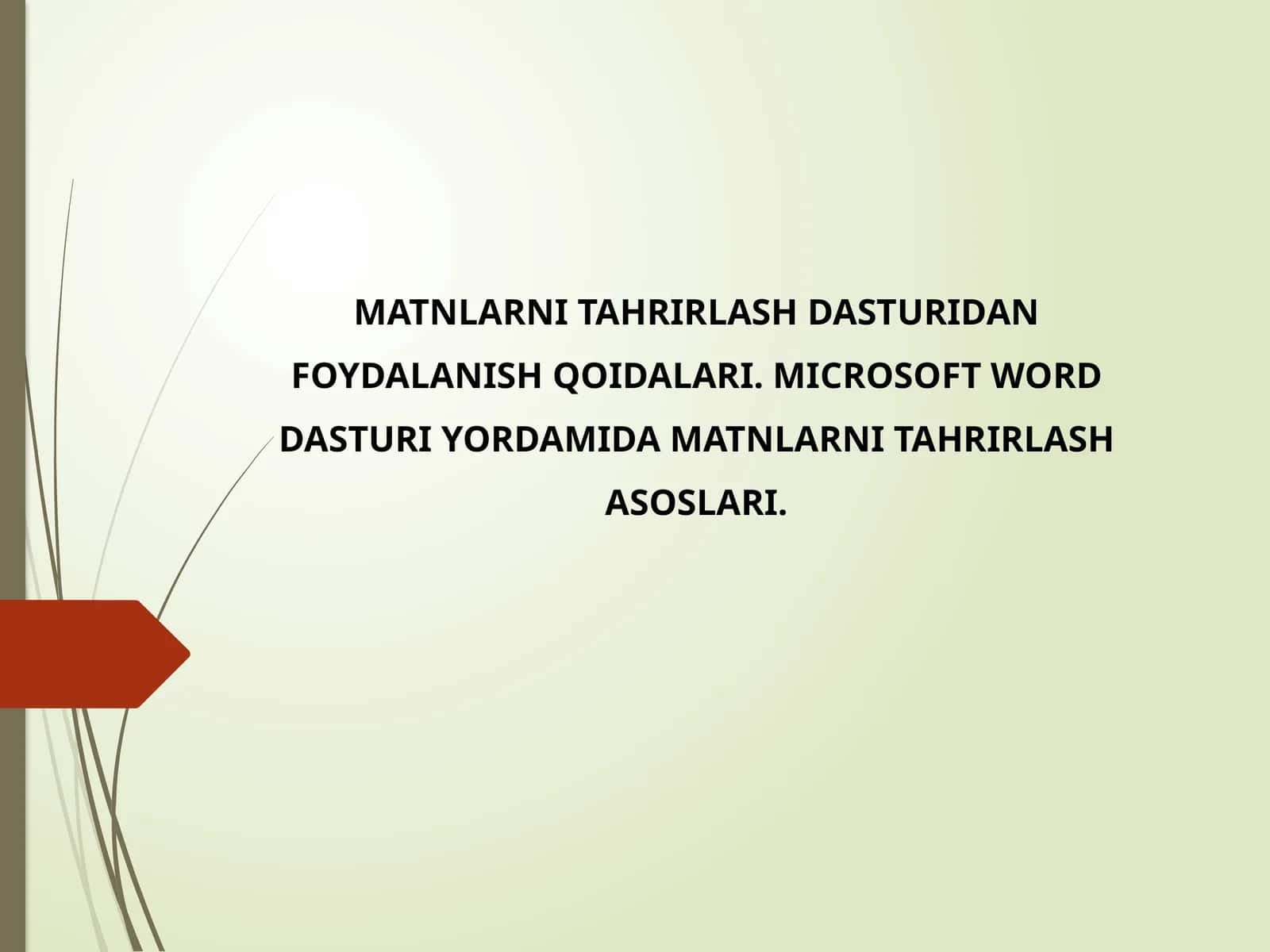 Matnlarni tahrirlash dasturidan foydalanish qoidalari 1
