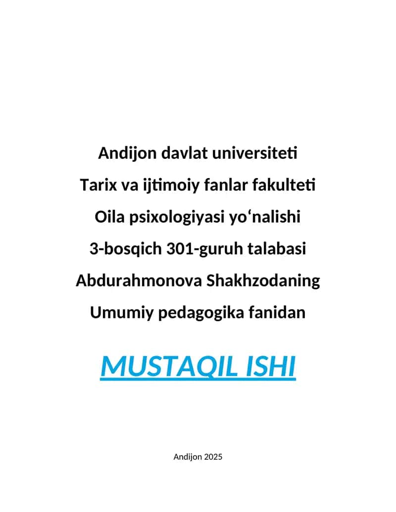 Pedagogikaning rivojlanish bosqichlari 1