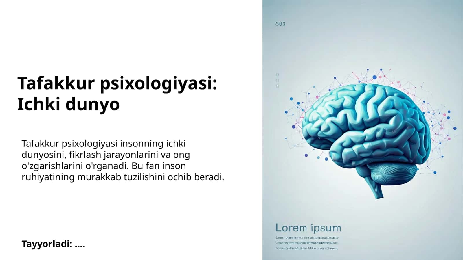 Tafakkur psixologiyasi: Ichki dunyo 1