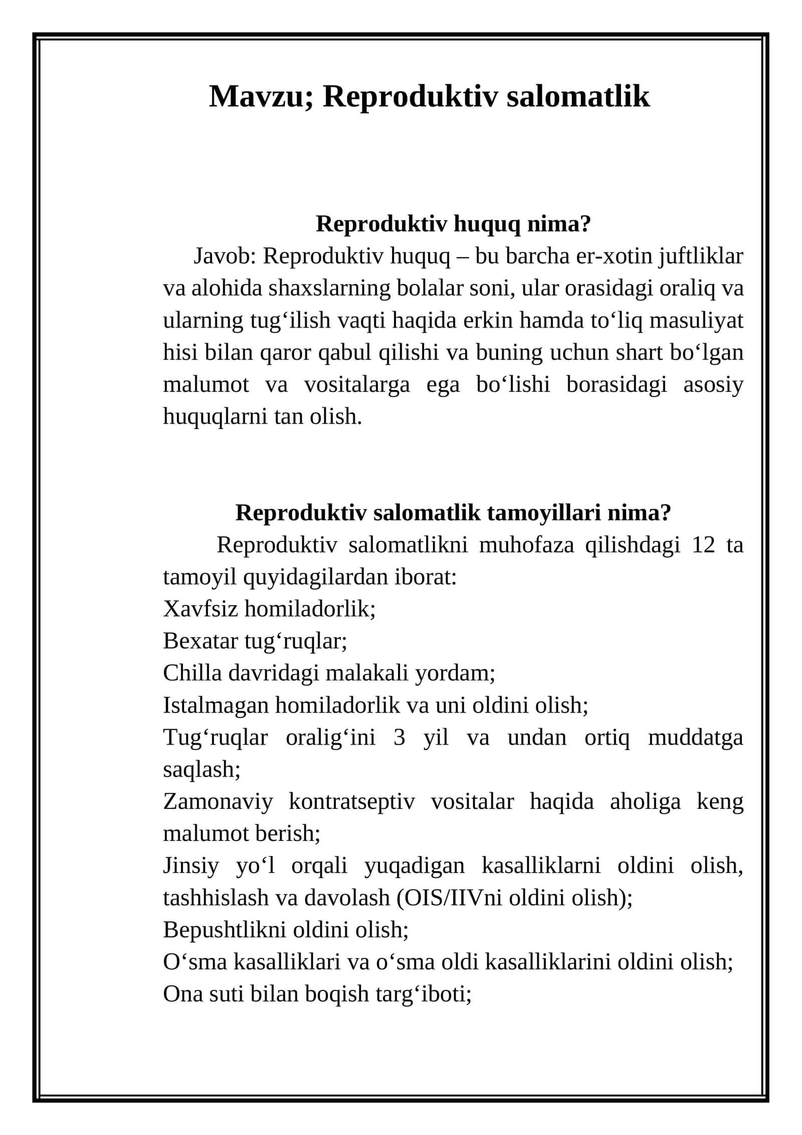Reproduktiv salomatlik 1