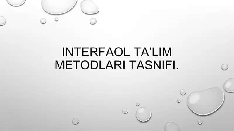 Interfaol ta’lim metodlari tasnifi 1