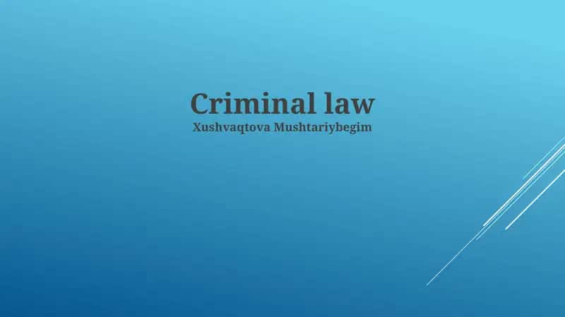 Criminal law 1