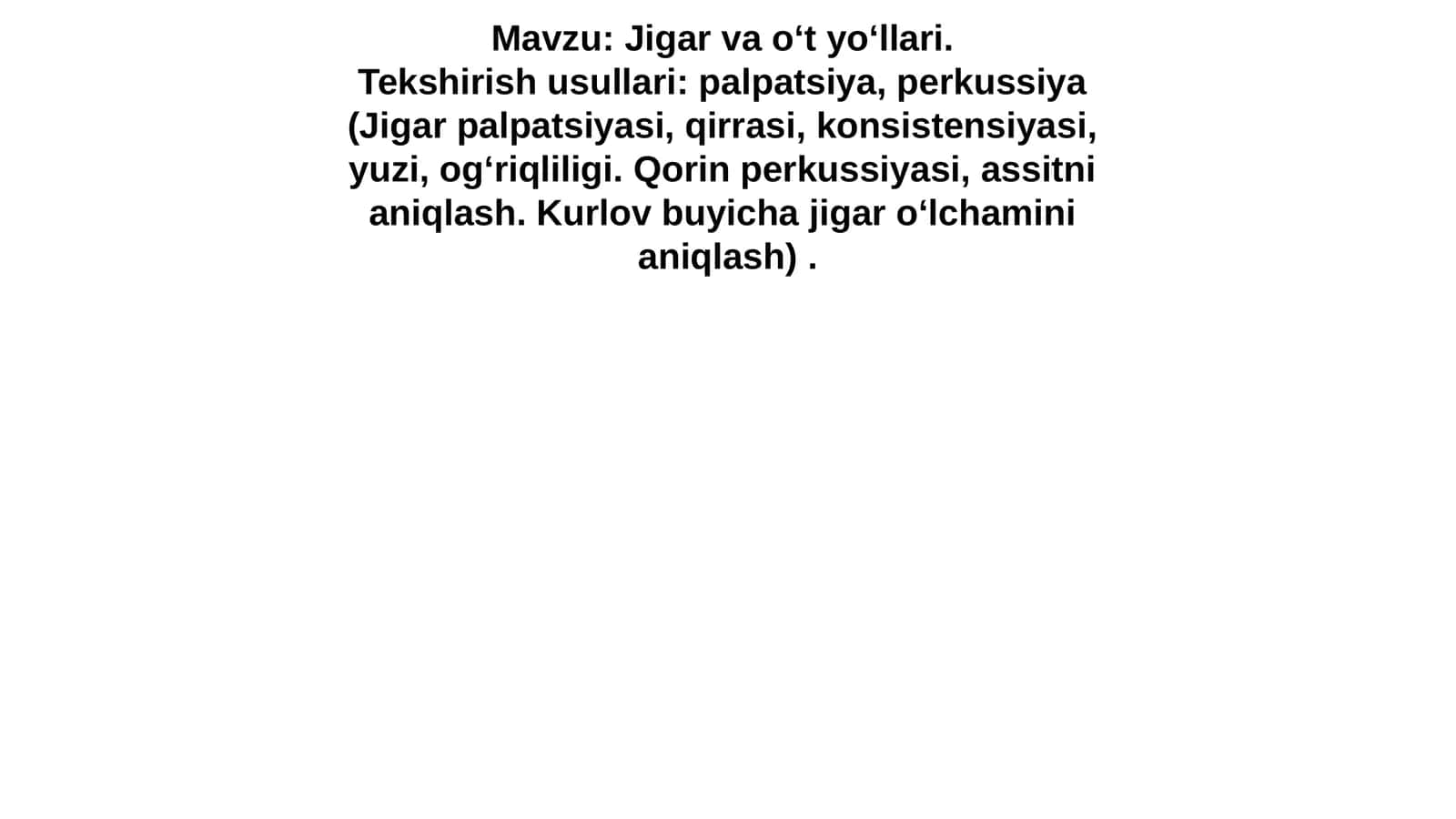 Jigar va o‘t yo‘llari 1