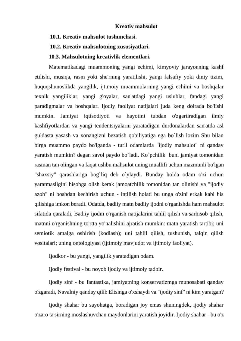 Kreativ mahsulot 1