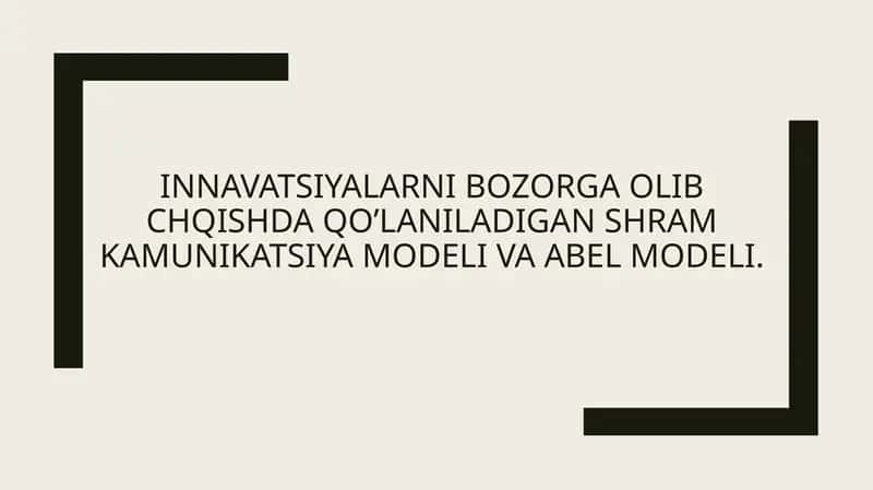 Shram kommunikatsiya modeli va Abel modeli 1