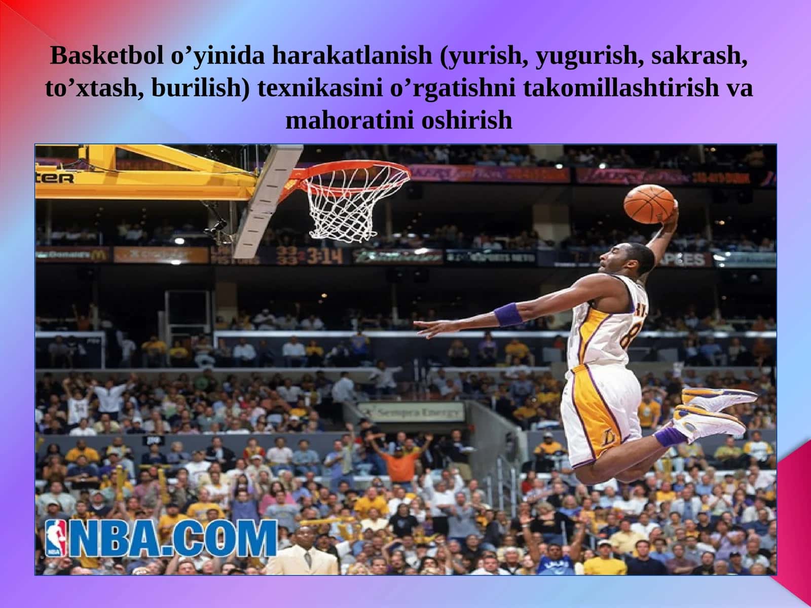 Basketbol o'yinidagi harakatlanish texnikasi 1