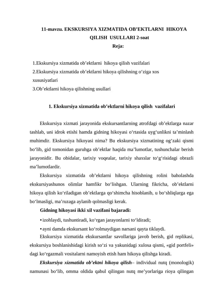 Ekskursiya Xizmati 1