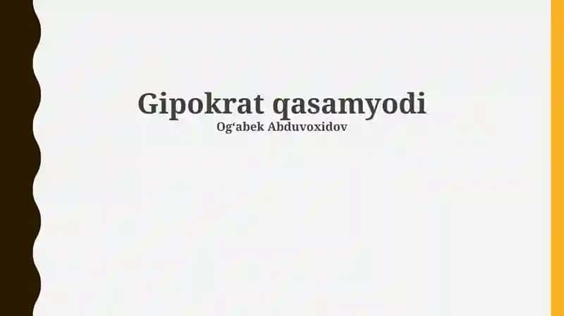 Gippokrat qasamyodi