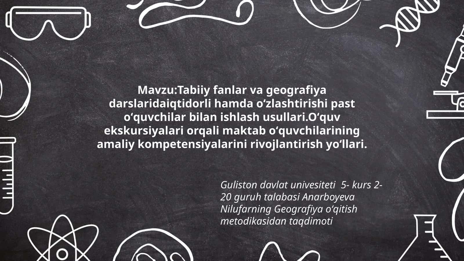 Geografiya oʻqitish metodikasi 1