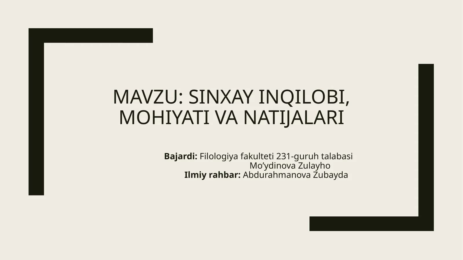 Sinxay inqilobi, mohiyati va natijalari 1