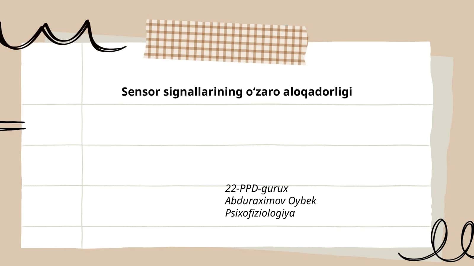 Sensor signallarining oʻzaro aloqadorligi 1