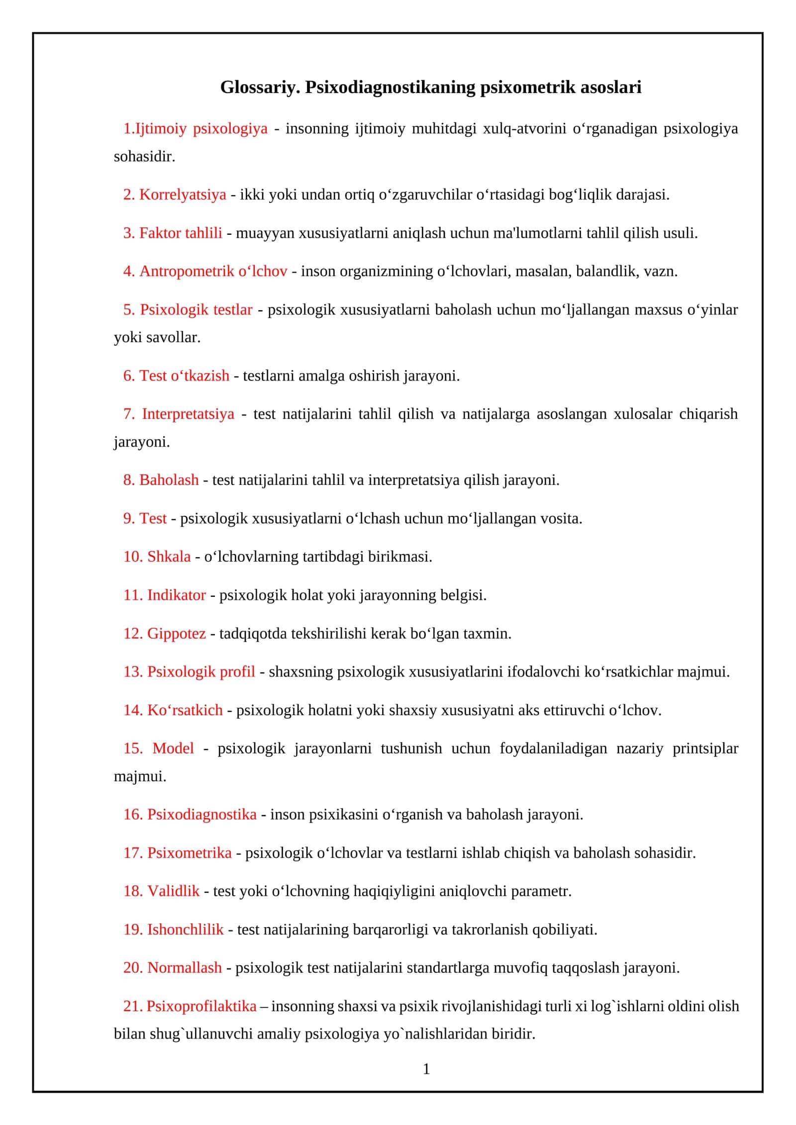 Psixodiagnostika Glossariy 1