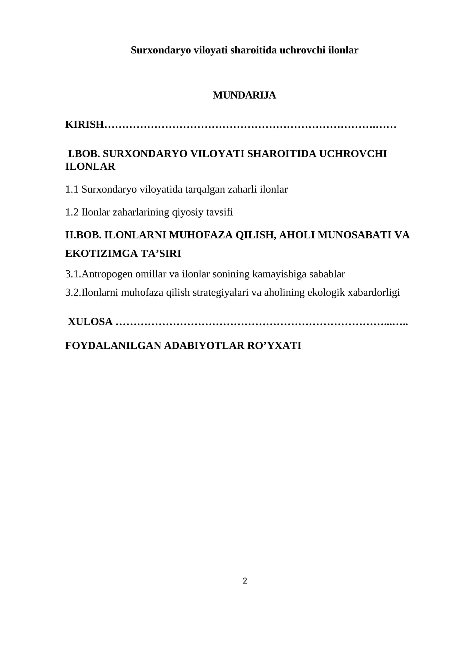 Surxondaryo viloyati sharoitida uchrovchi ilonlar 1