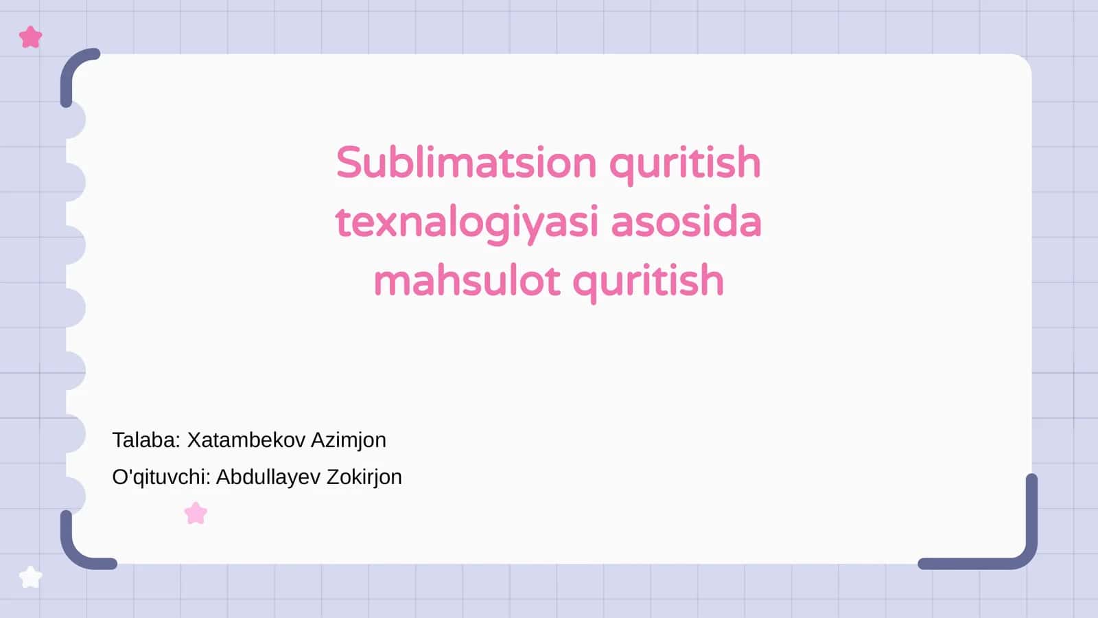 Sublimatsion quritish texnalogiyasi 1