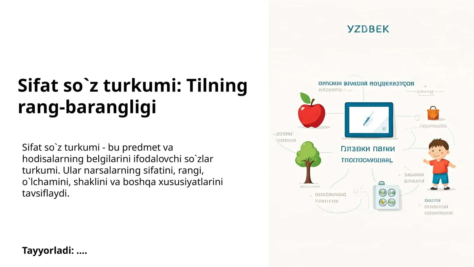 Sifat so`z turkumi: Tilning rang-barangligi 1