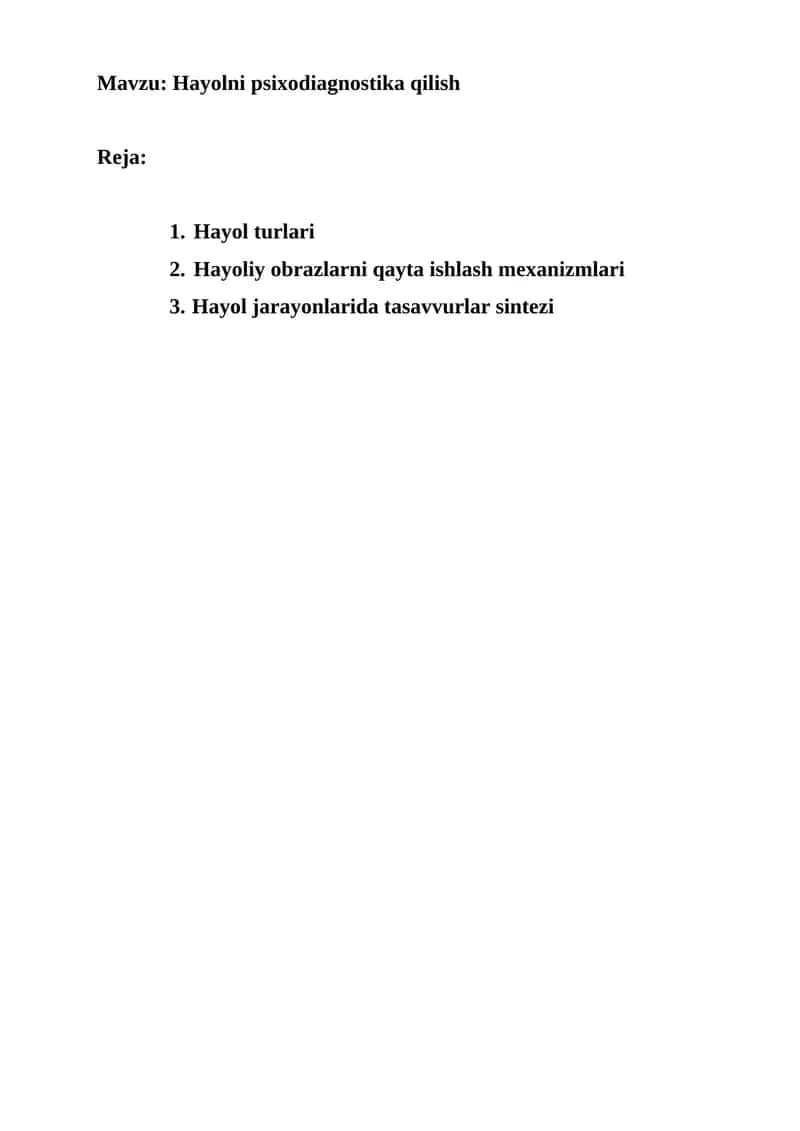 Hayolni psixodiagnostika qilish 1