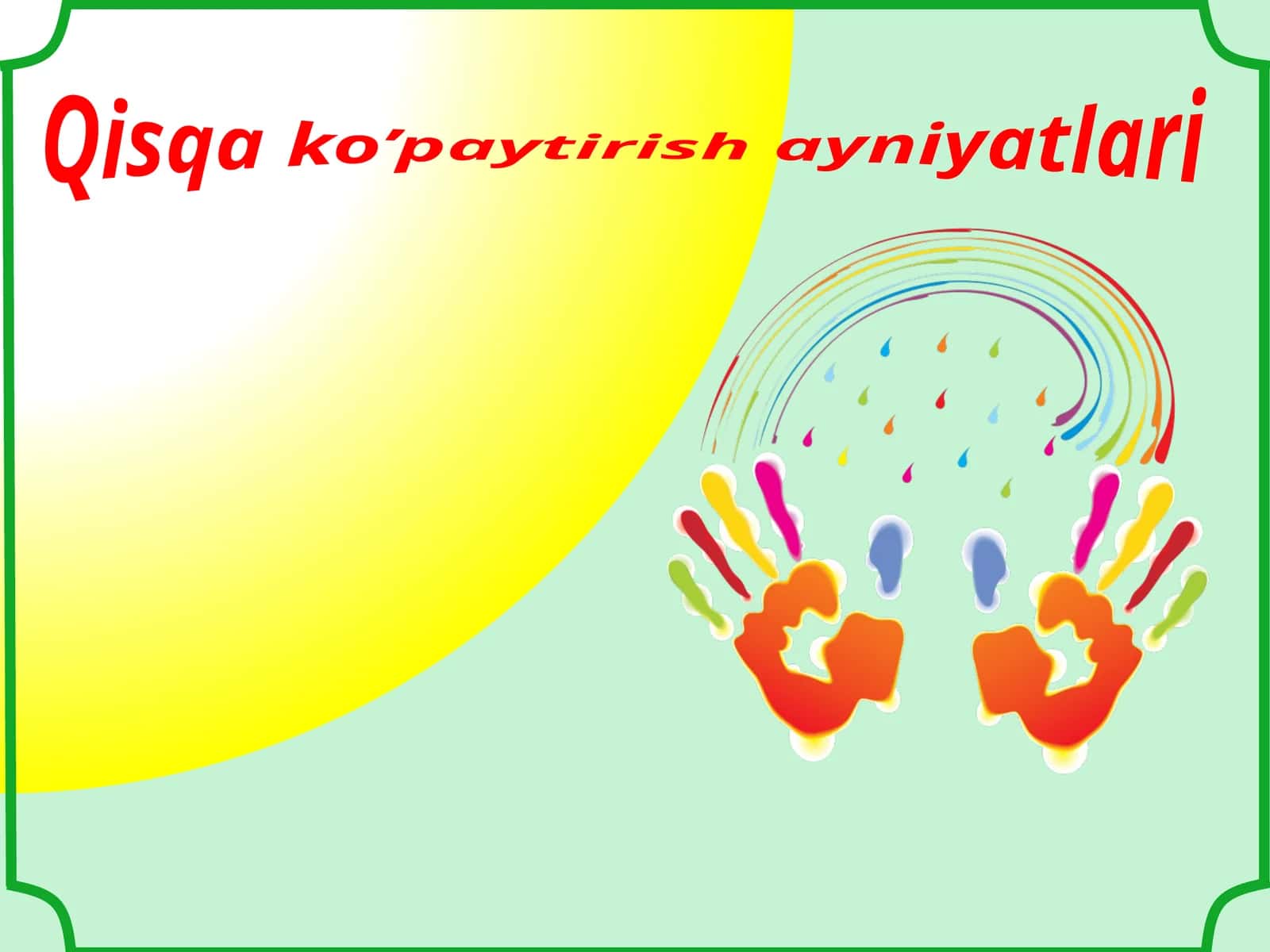 Qisqako’paytirishayniyatlari 1