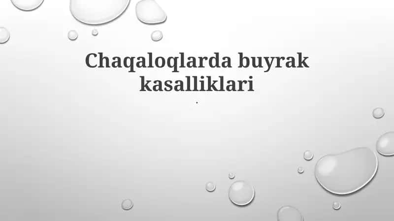 Chaqaloqlarda buyrak kasalliklari 1