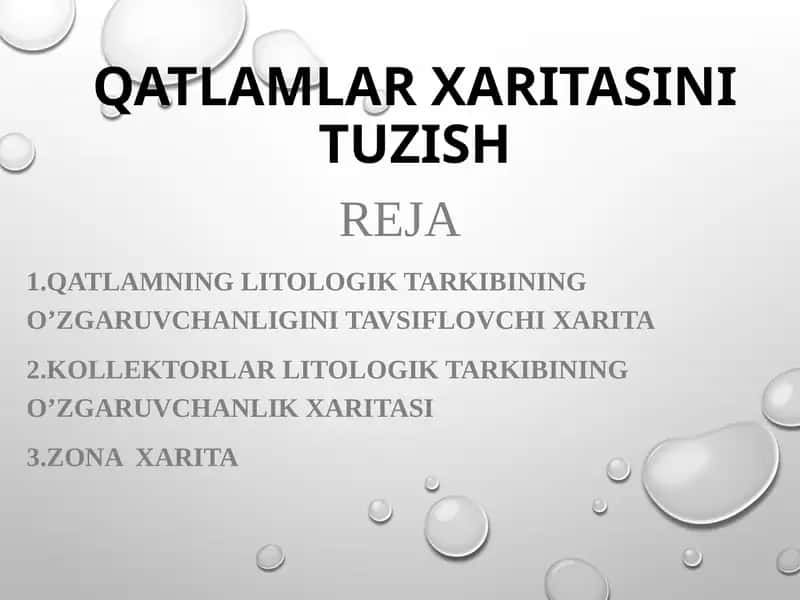 Qatlamlar xaritasini tuzish 1
