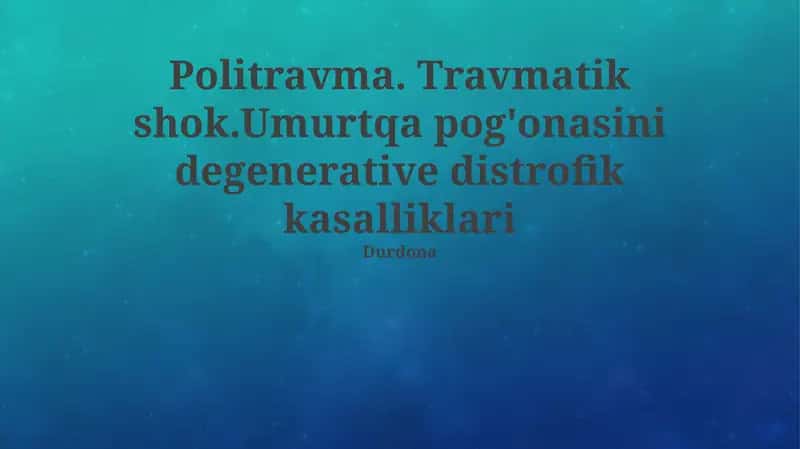 Umurtqaning degenerativ-distrofik kasalliklari 1