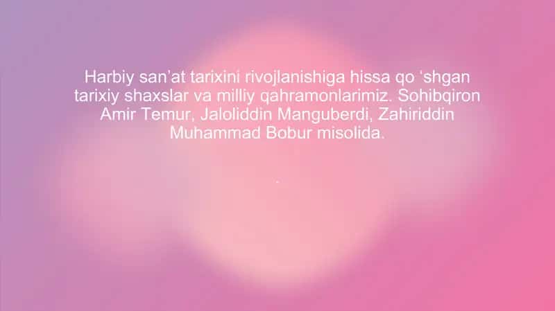 Bobur harbiy strategiyani adabiyot orqali targ‘ib qilishi. 1