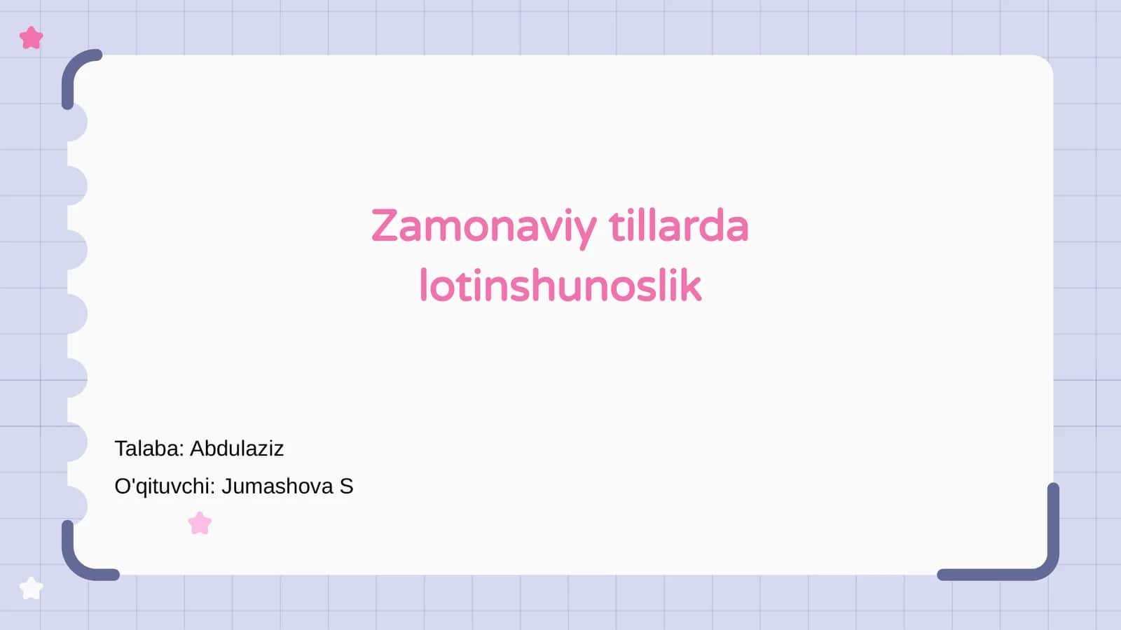 Zamonaviy tillarda lotinshunoslik 1