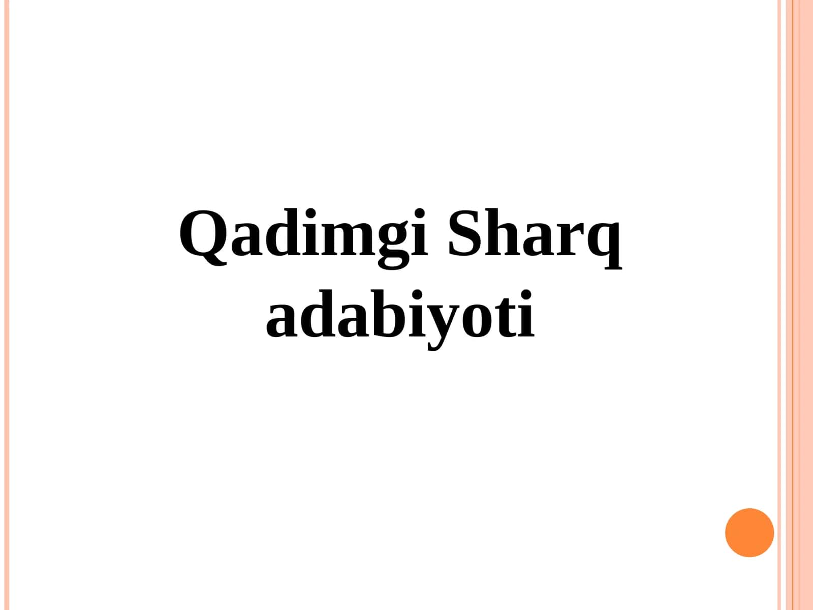 Qadimgi Sharq adabiyoti 1