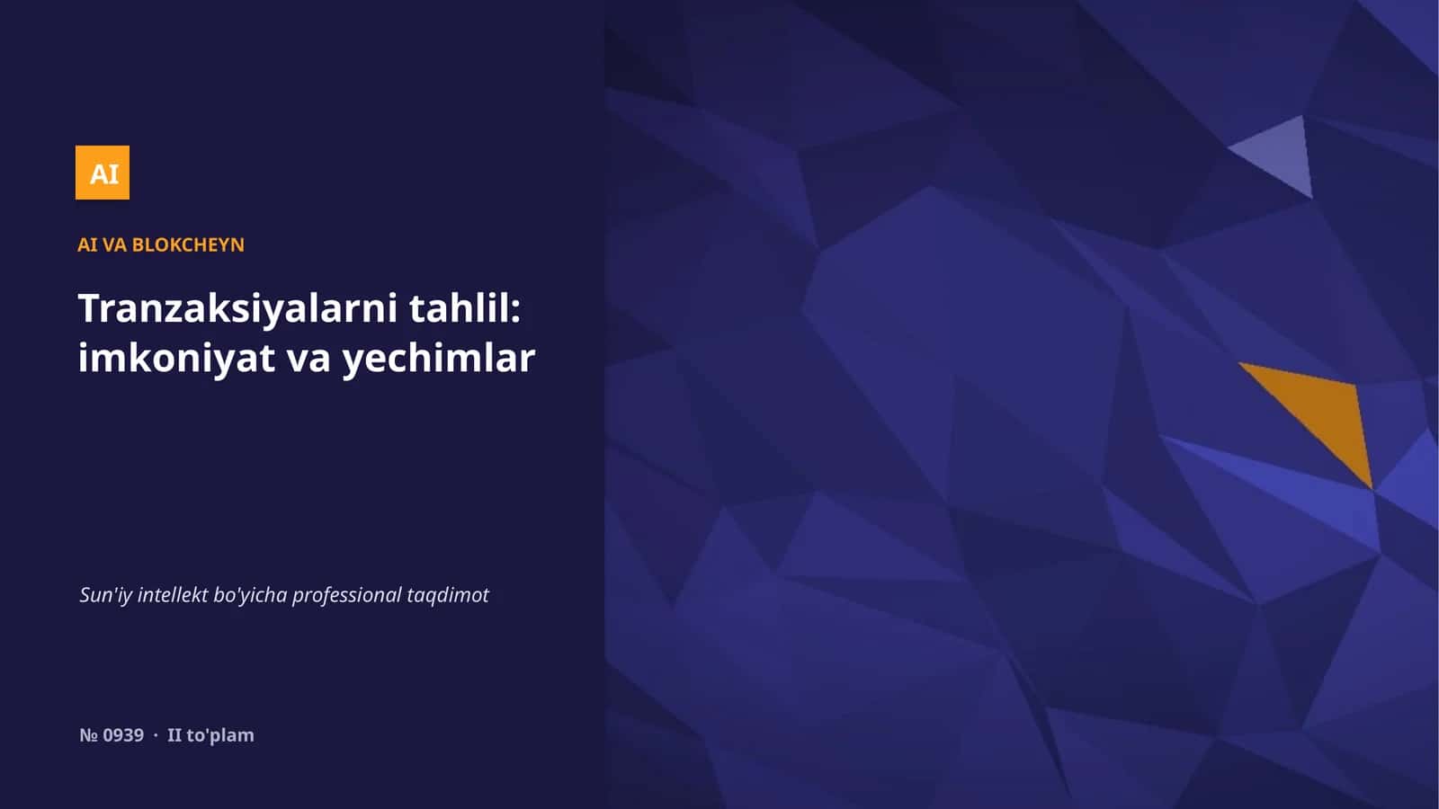 Tranzaksiyalarni tahlil 1