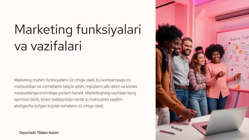 Marketing funksiyalari va vazifalari 1