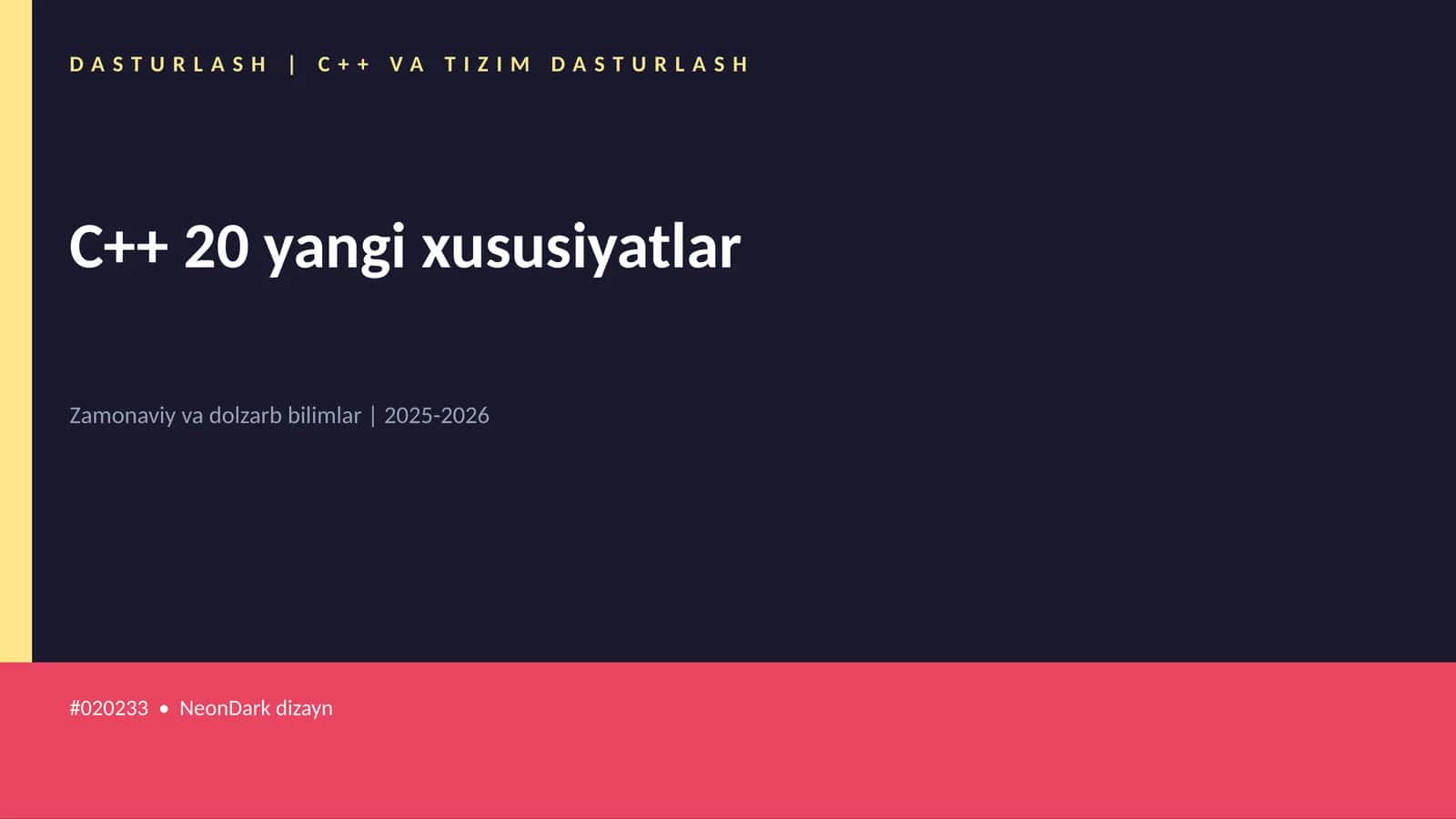 C++ VA TIZIM DASTURLASH 1