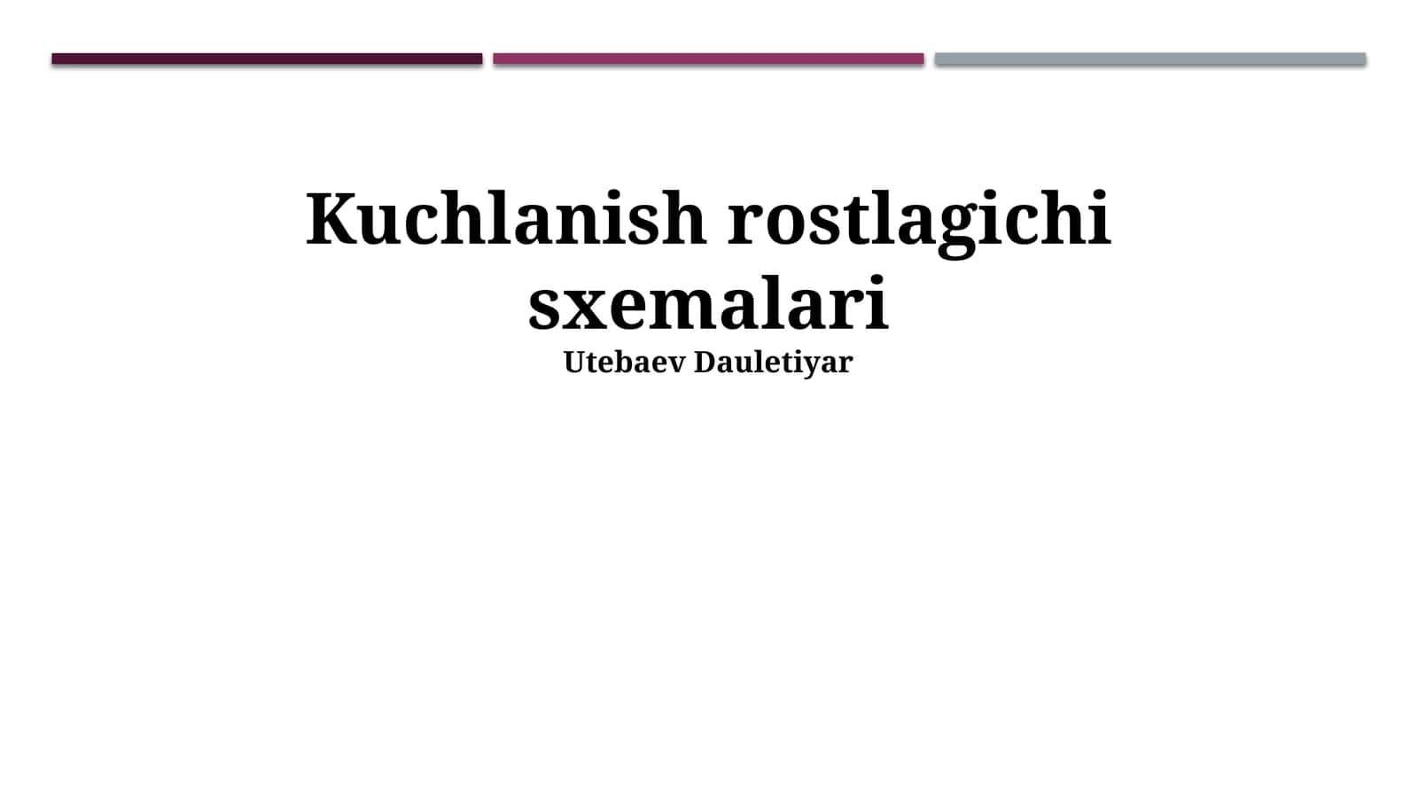 Kuchlanish rostlagichi sxemalari 1