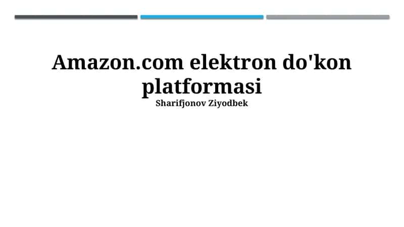 Amazon.com Elektron Do'kon Platformasi 1