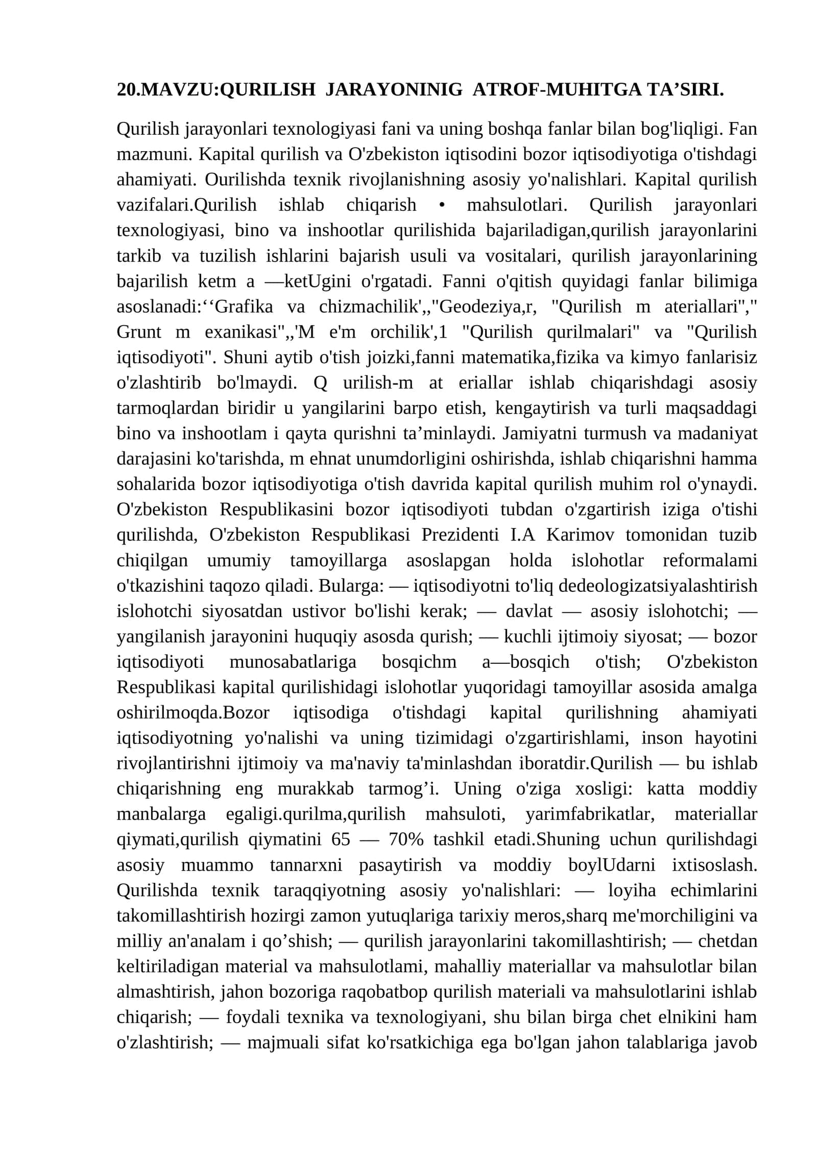QURILISH JARAYONINIG ATROF-MUHITGA TA’SIRI 1
