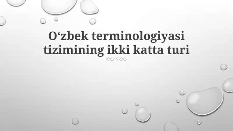 Oʻzbek terminologiyasi tizimining ikki katta turi 1