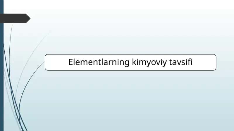 Kimyoviy elementlar 1