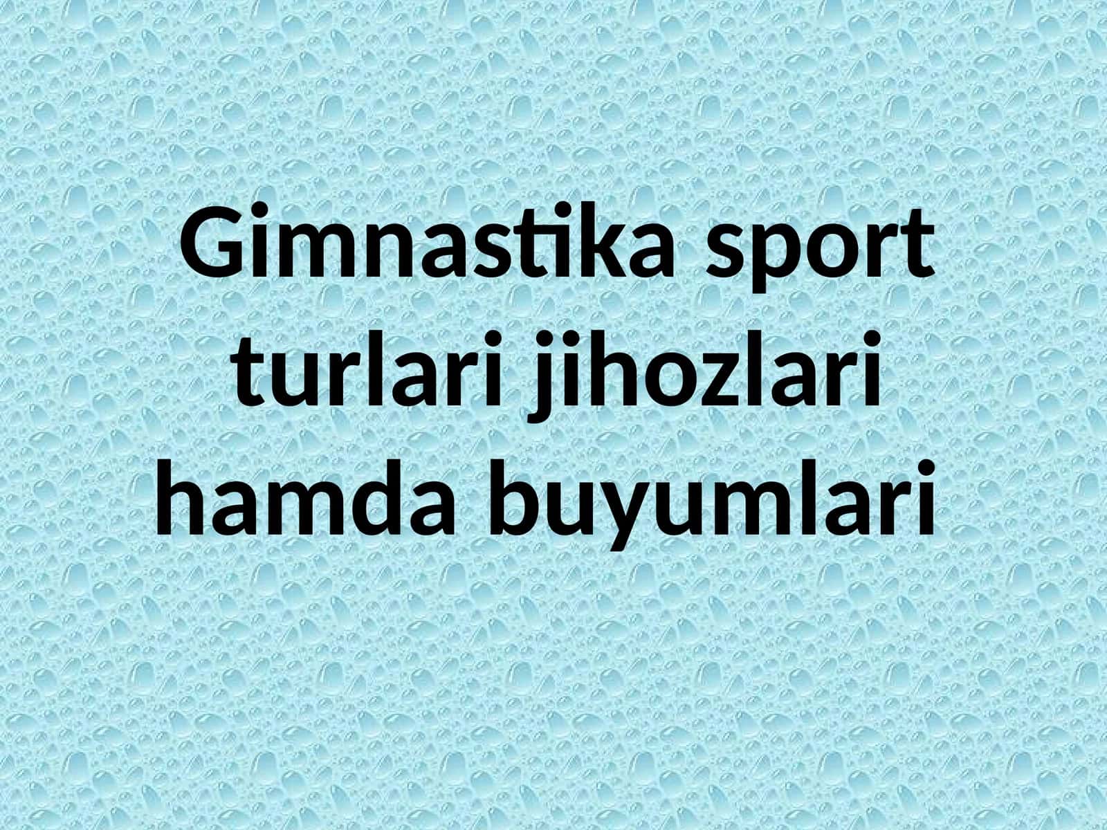 Sport gimnastika jixozlari 1