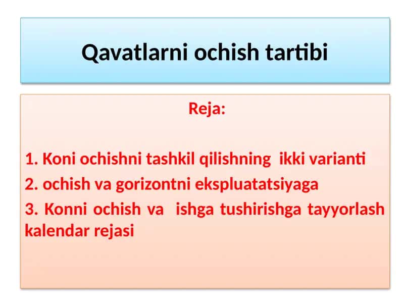 Qavatlarni ochishtartibi 1