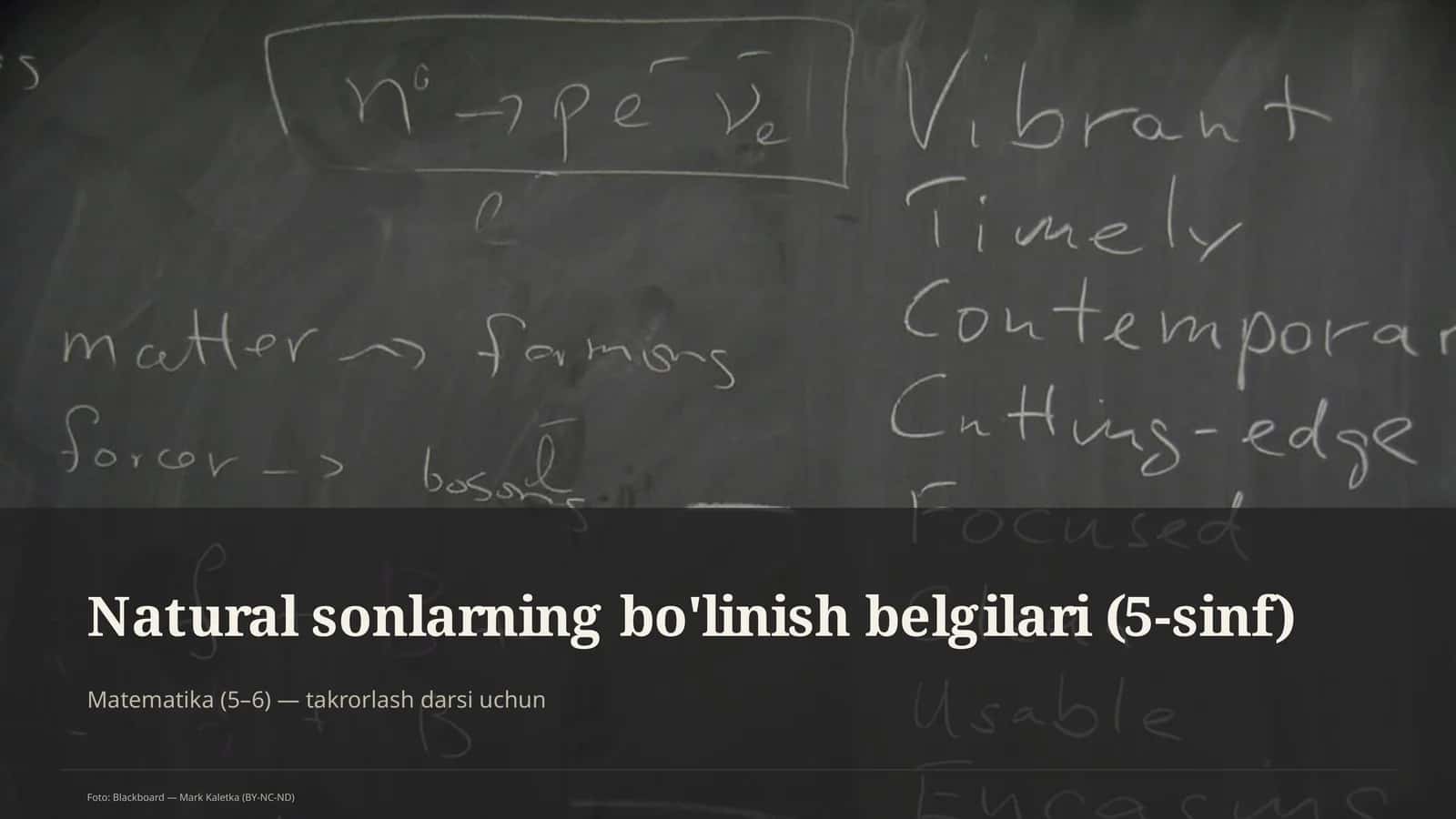 Natural sonlarning bo'linish belgilari (5-sinf) 1