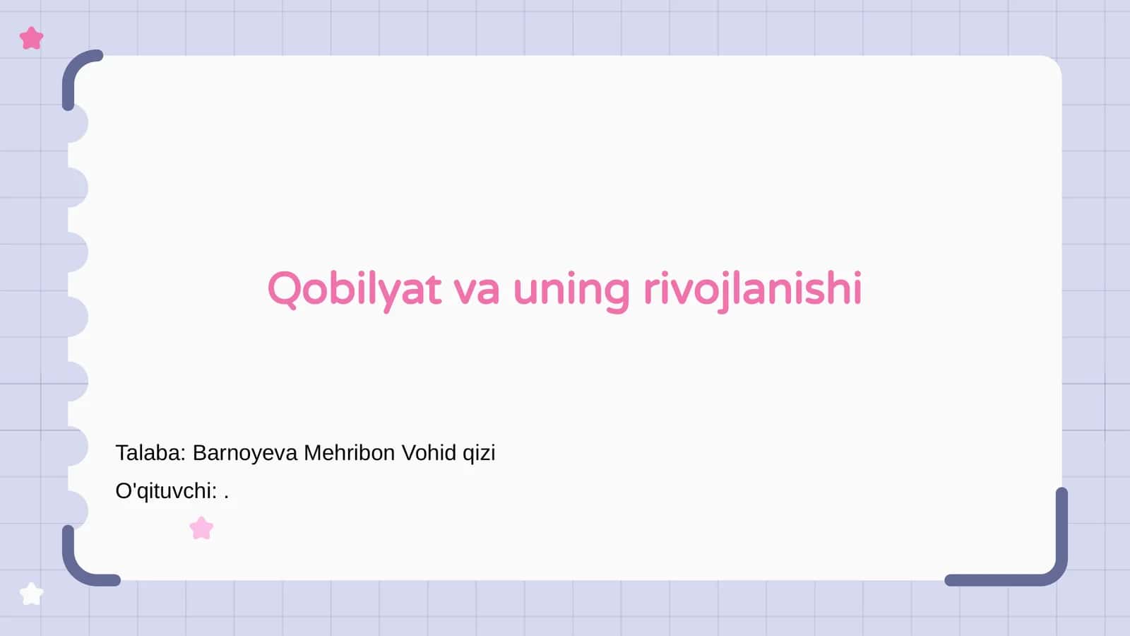 Qobilyat va uning rivojlanishi 1